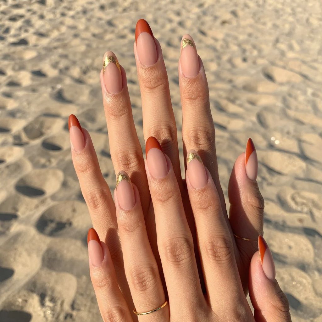 Ombre Sunset Gradient Coffin Nails