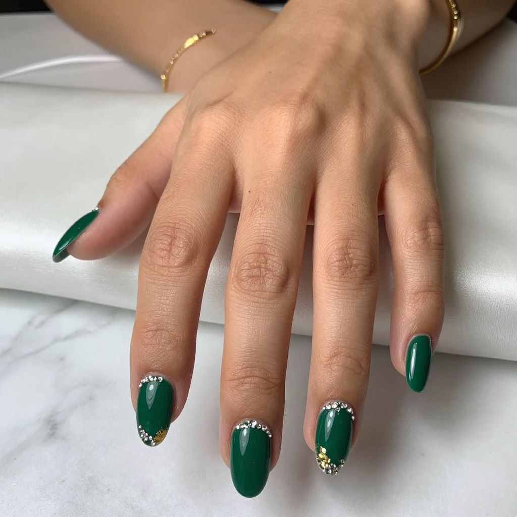 Emerald Green with Diamond Accent