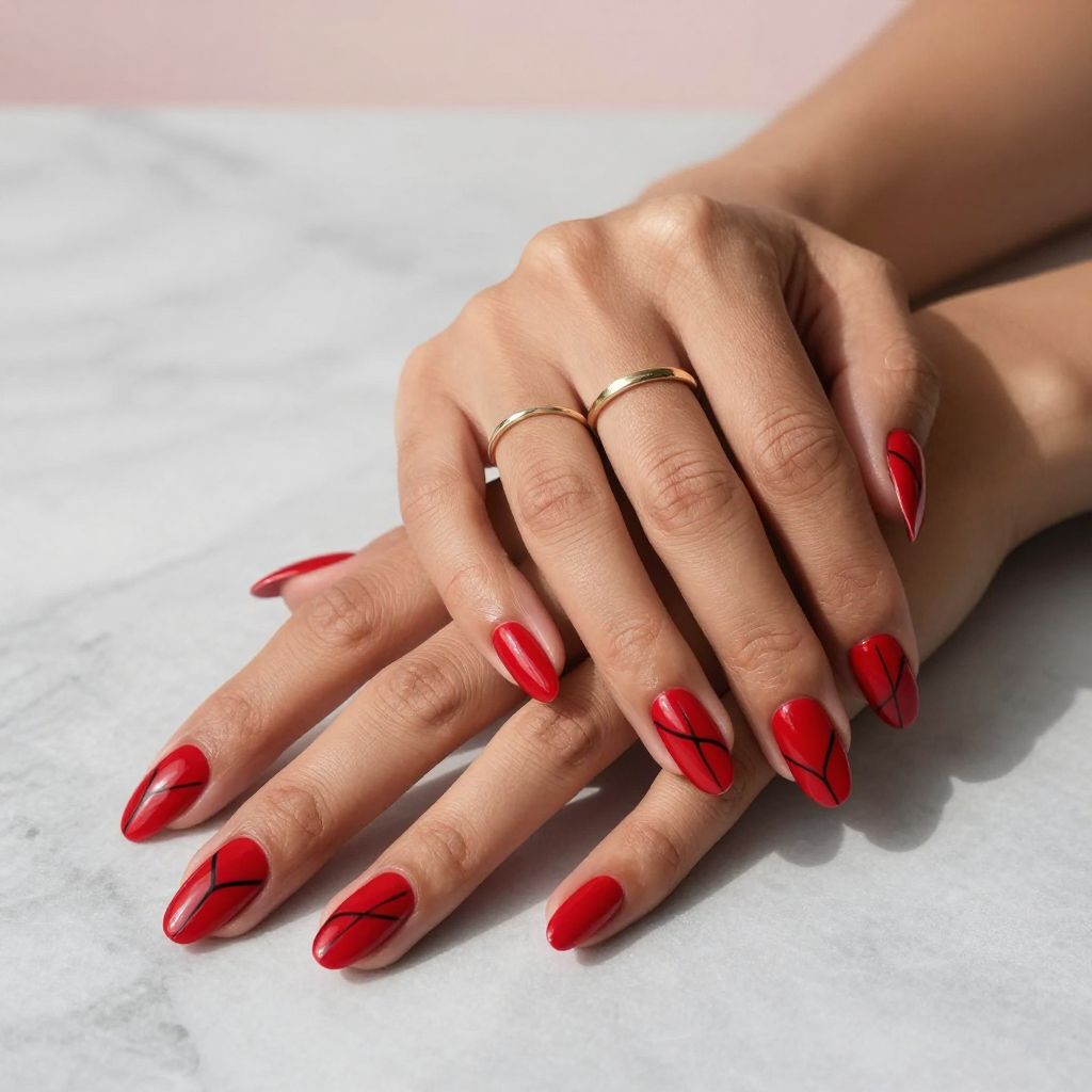 Candy Apple Red with Black Outline Coffins