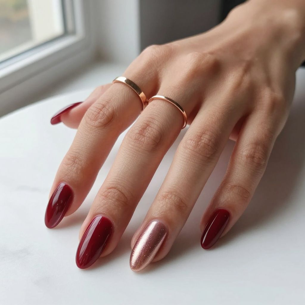 Burgundy Coffins with Rose Gold Chrome