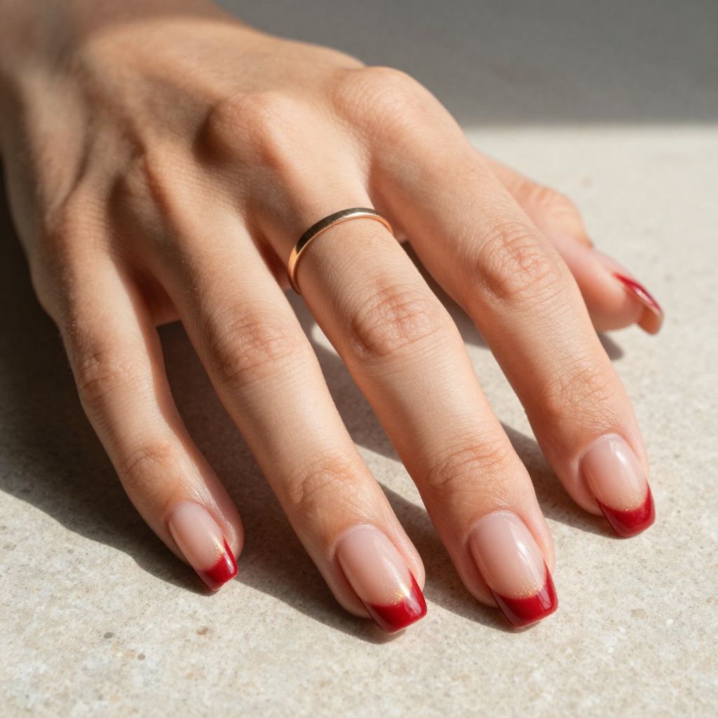 Ombré Red to Nude Gradient Coffins