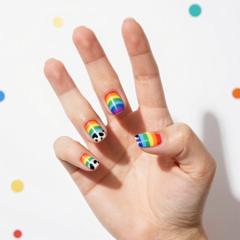 Cow print nails idea 15