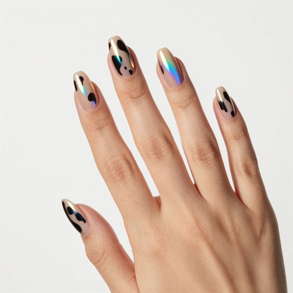 Cow print nails idea 3