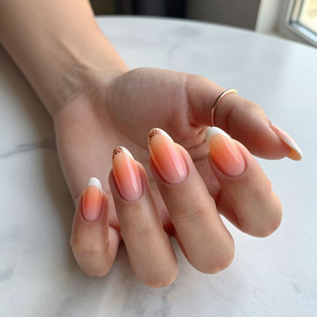 Ombré Sunset French Tip Nail Design