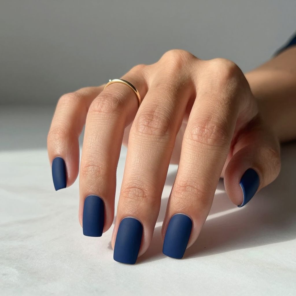 Dark blue nail design 1