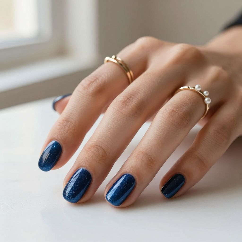 Dark blue nail design 11