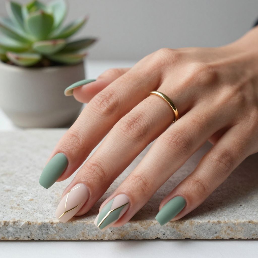 Sage Green Matte with Negative Space