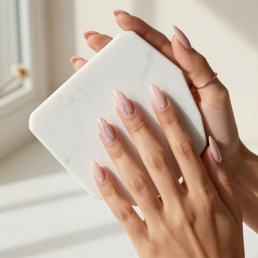 Soft Blush Pink Marble Effect