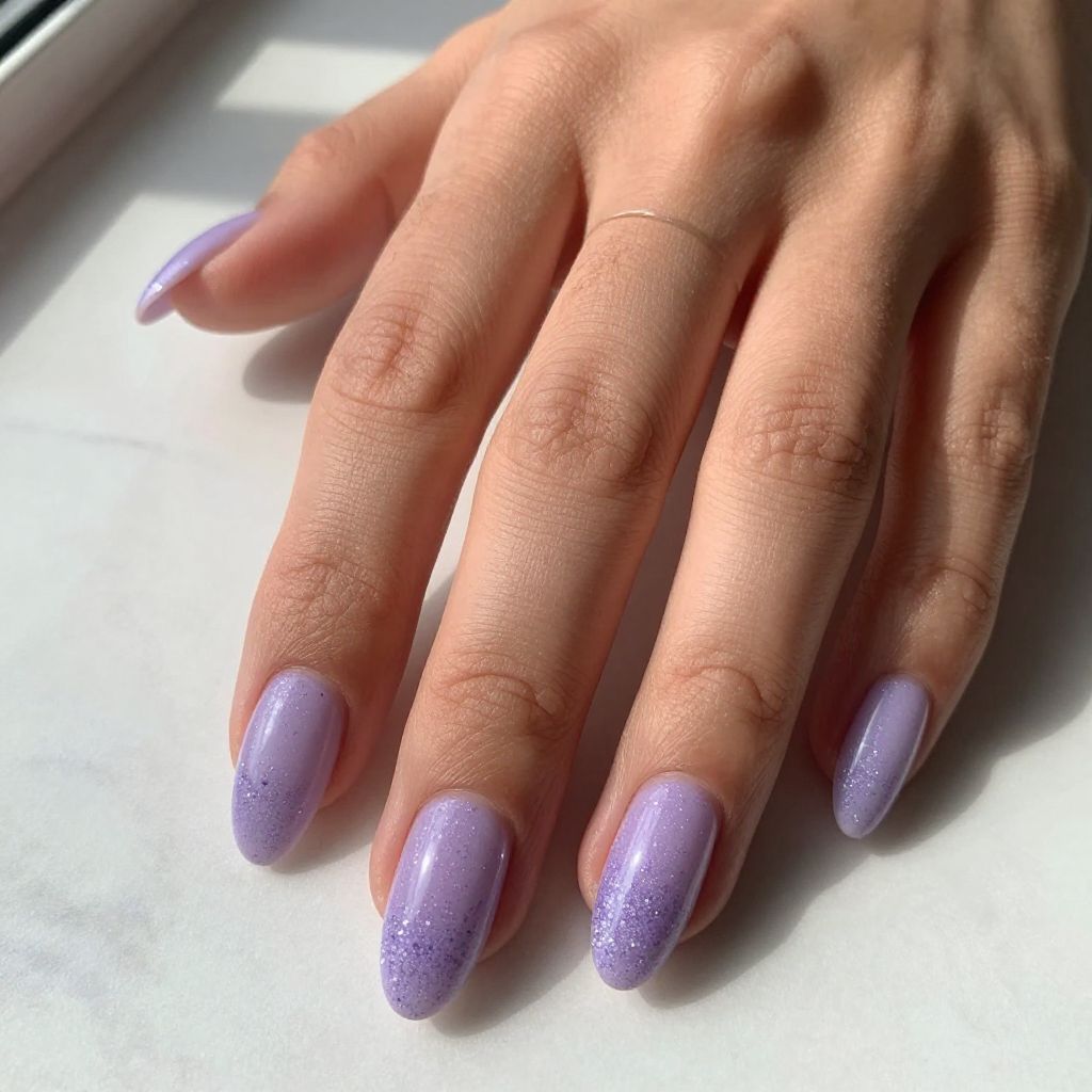 Soft Lavender with Glitter Ombre