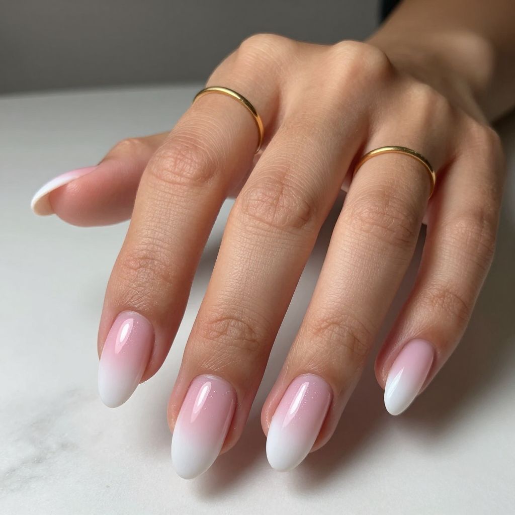 Soft Pink Ombre into White