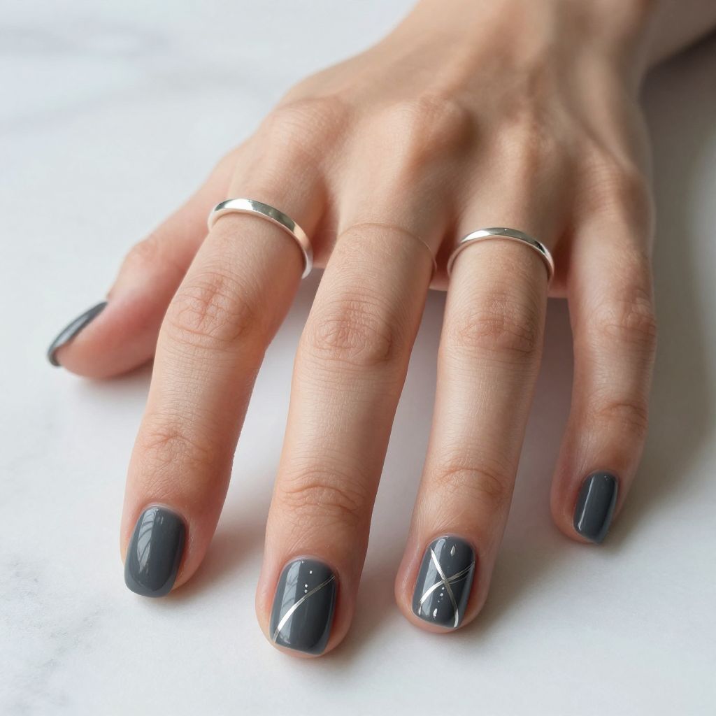 Charcoal Gray with Silver Accents