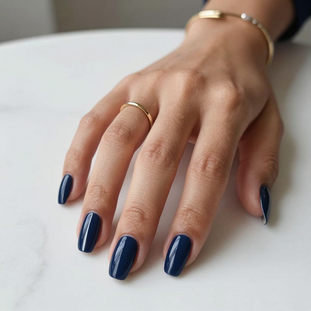 Navy Blue with White Stripes