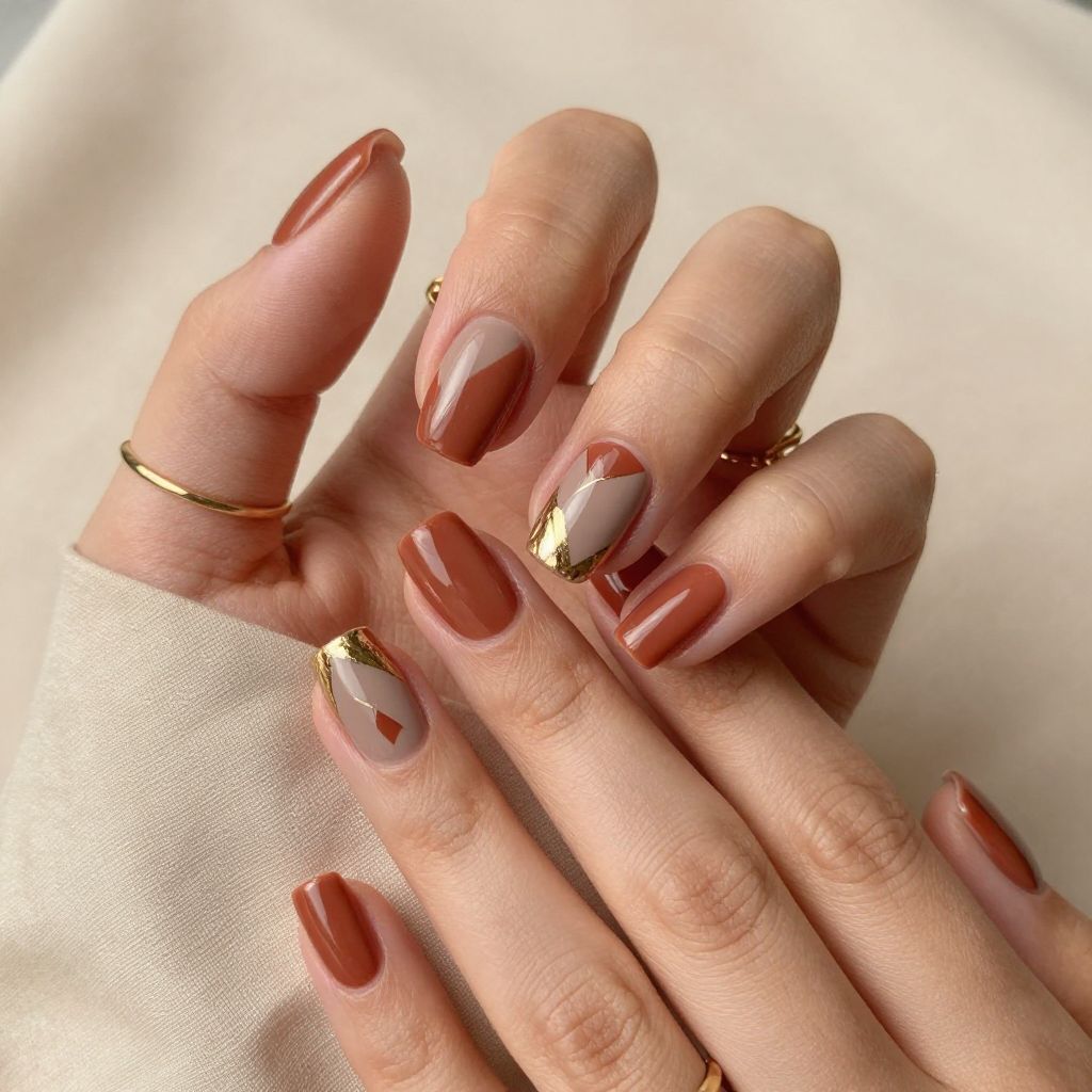 Warm Terracotta with Geometric Accents