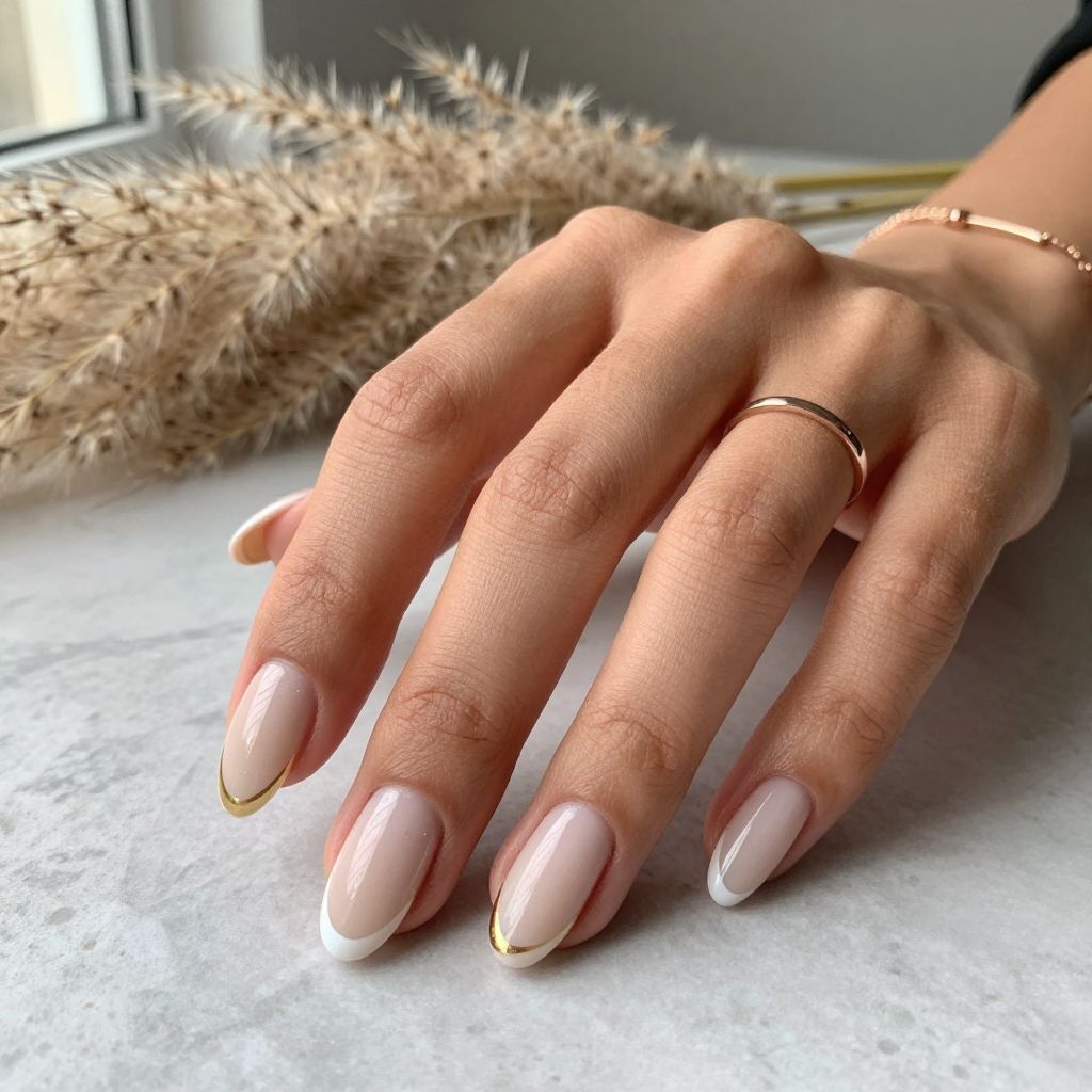 Classic French Manicure with Extended Tips