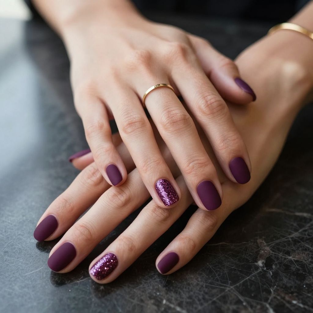 Deep Plum Velvet with Glitter Accent