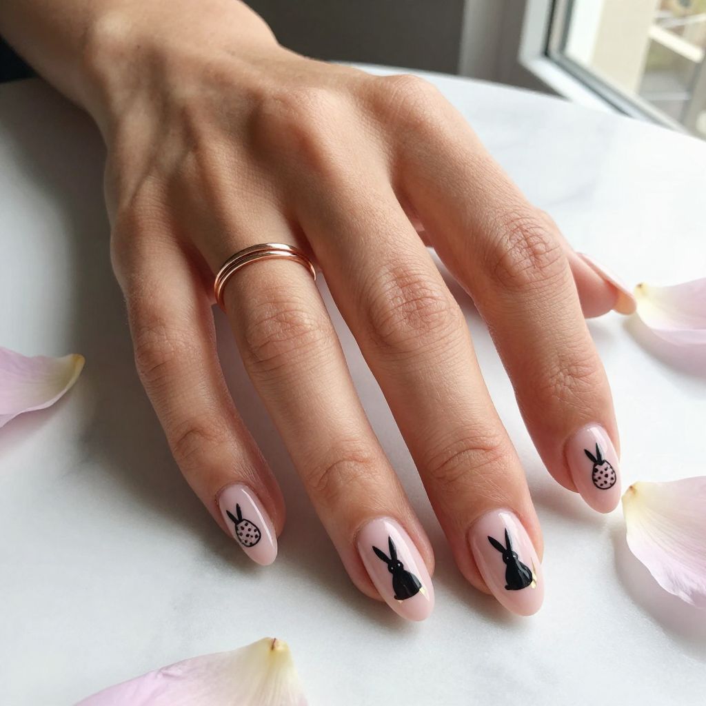 Minimalist Easter Silhouette Nails