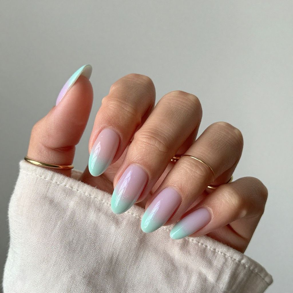 Soft Ombre Jelly Nails with Pastel Tips