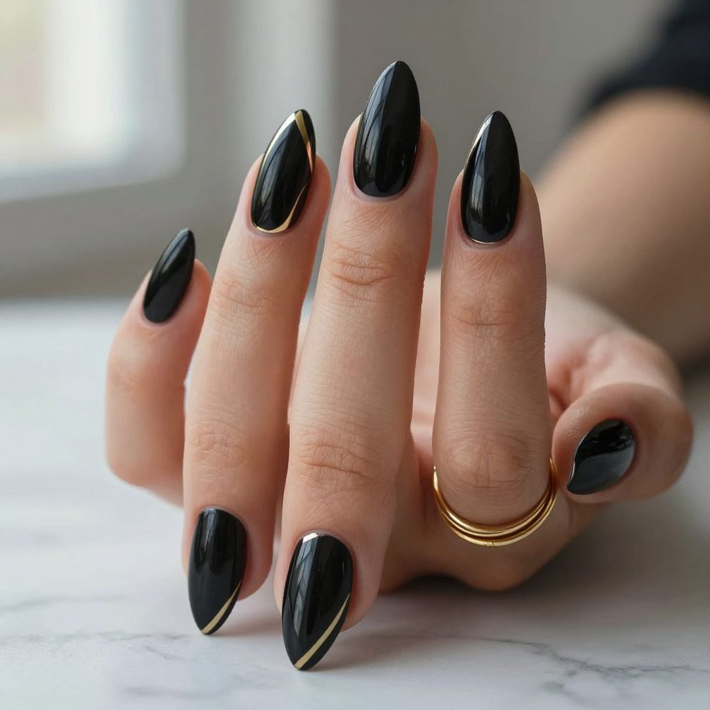 Black Stiletto with Negative Space Design
