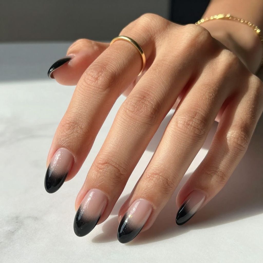 Black Ombré with Nude Fade