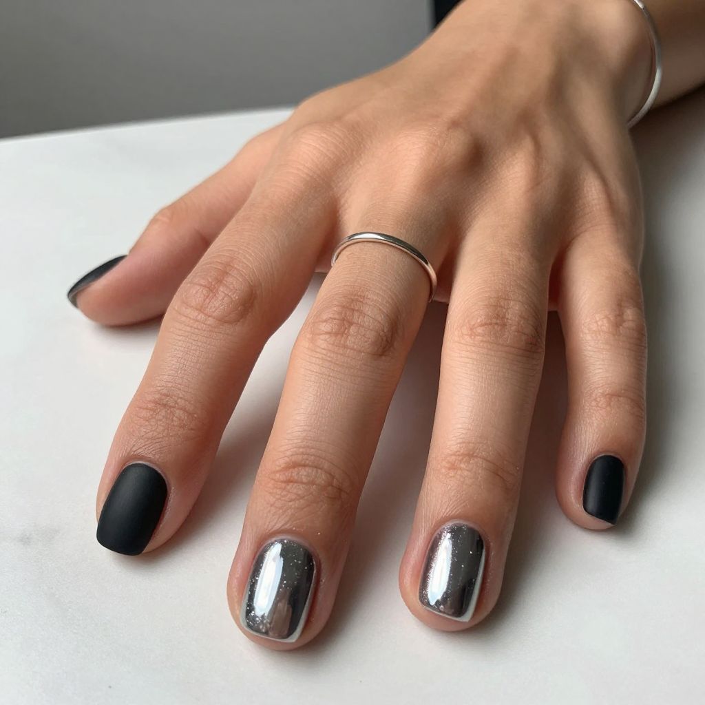 Black with Chrome Silver Accents