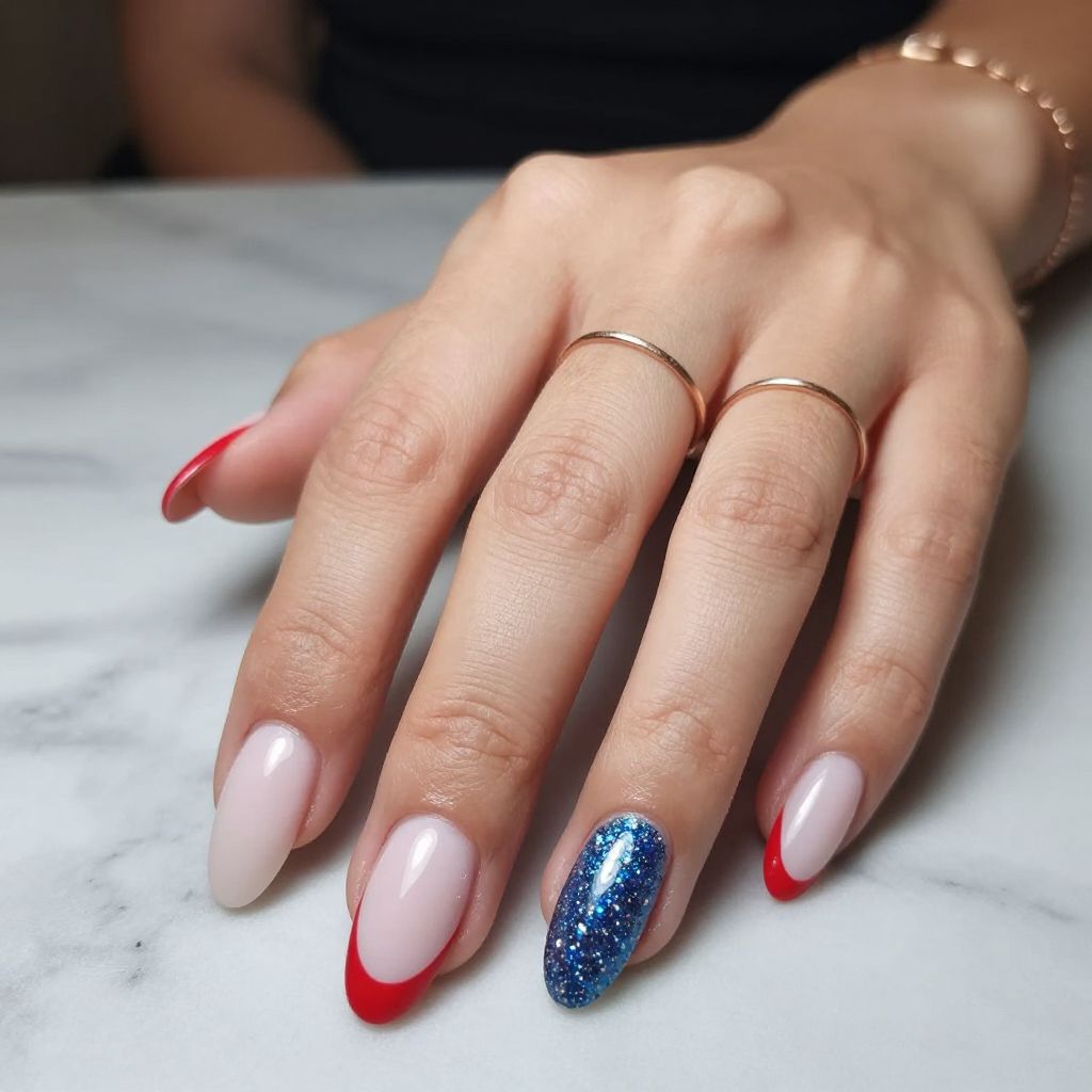 Elegant 4th of July nail design 11