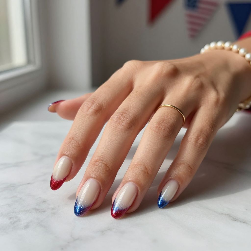 Elegant 4th of July nail design 14
