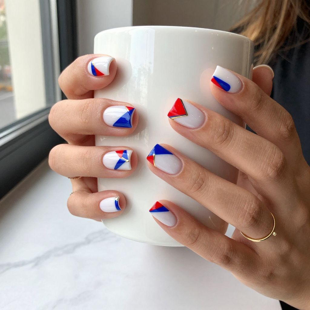 Elegant 4th of July nail design 6