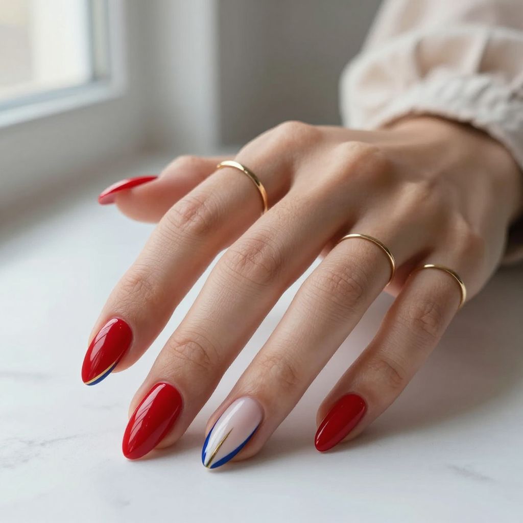 Elegant 4th of July nail design 8