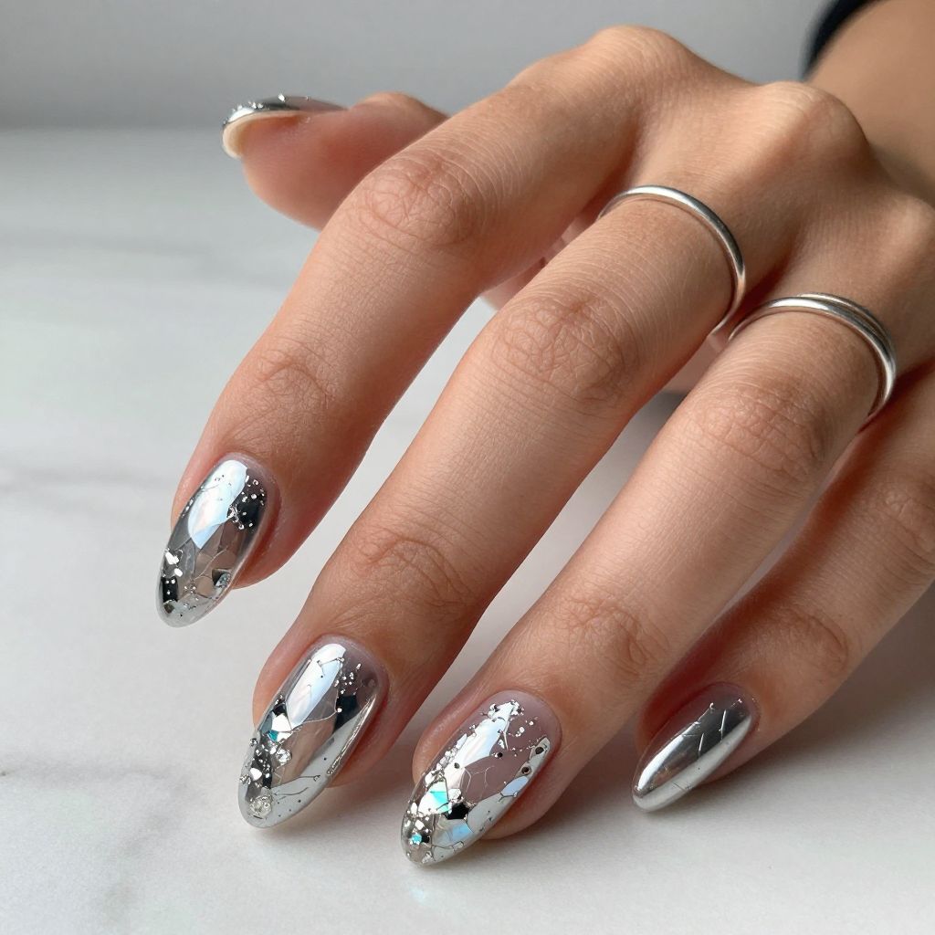 Shattered Chrome Glass Effect