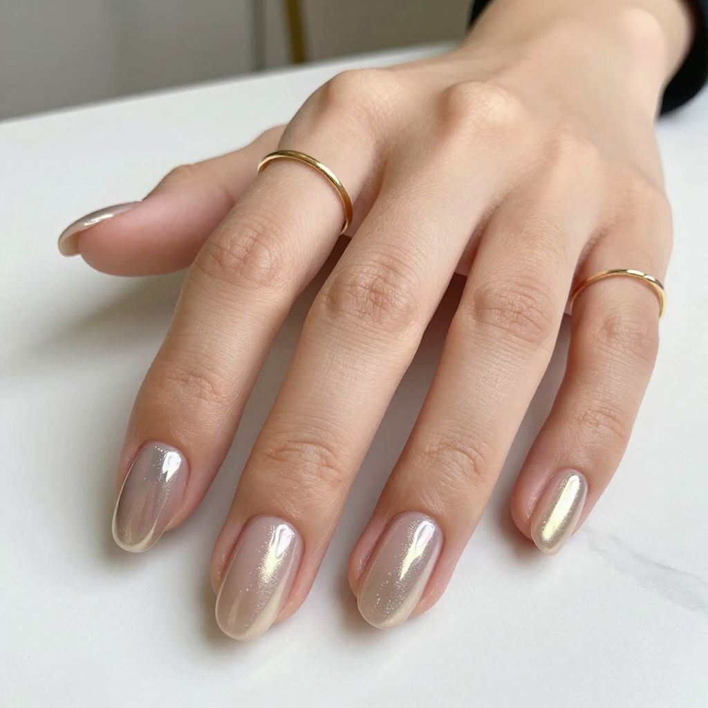 Reverse Chrome Ombré on Nude Base
