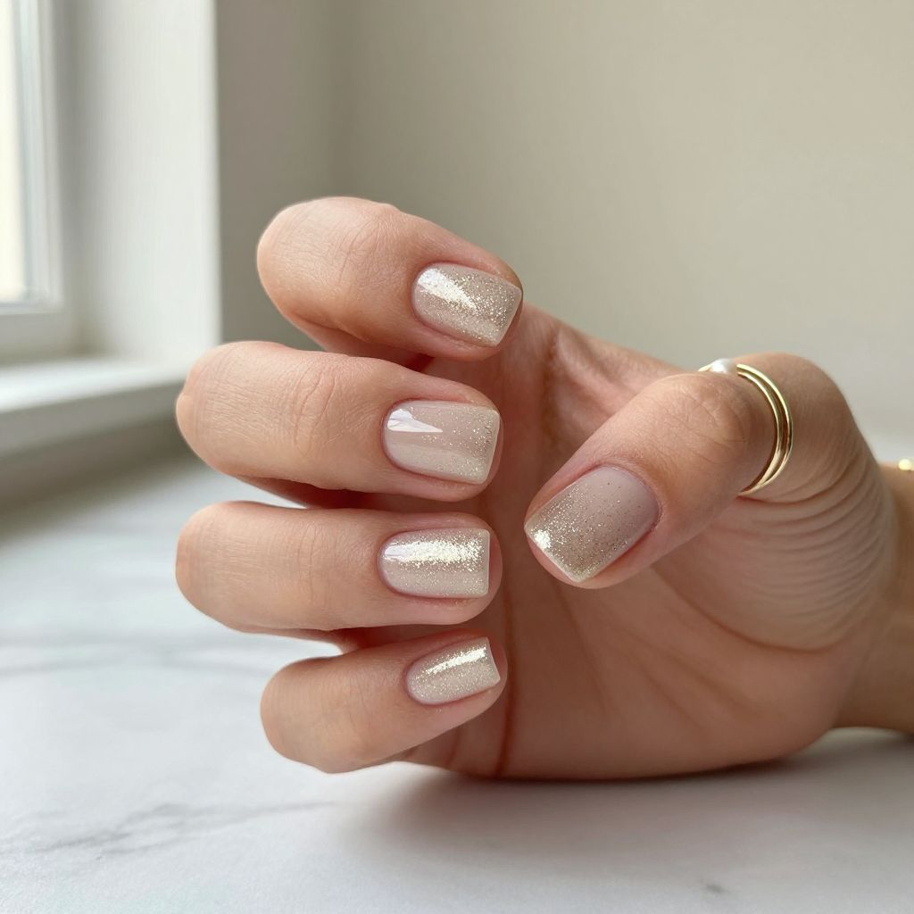 Champagne Sparkle with Nude Base
