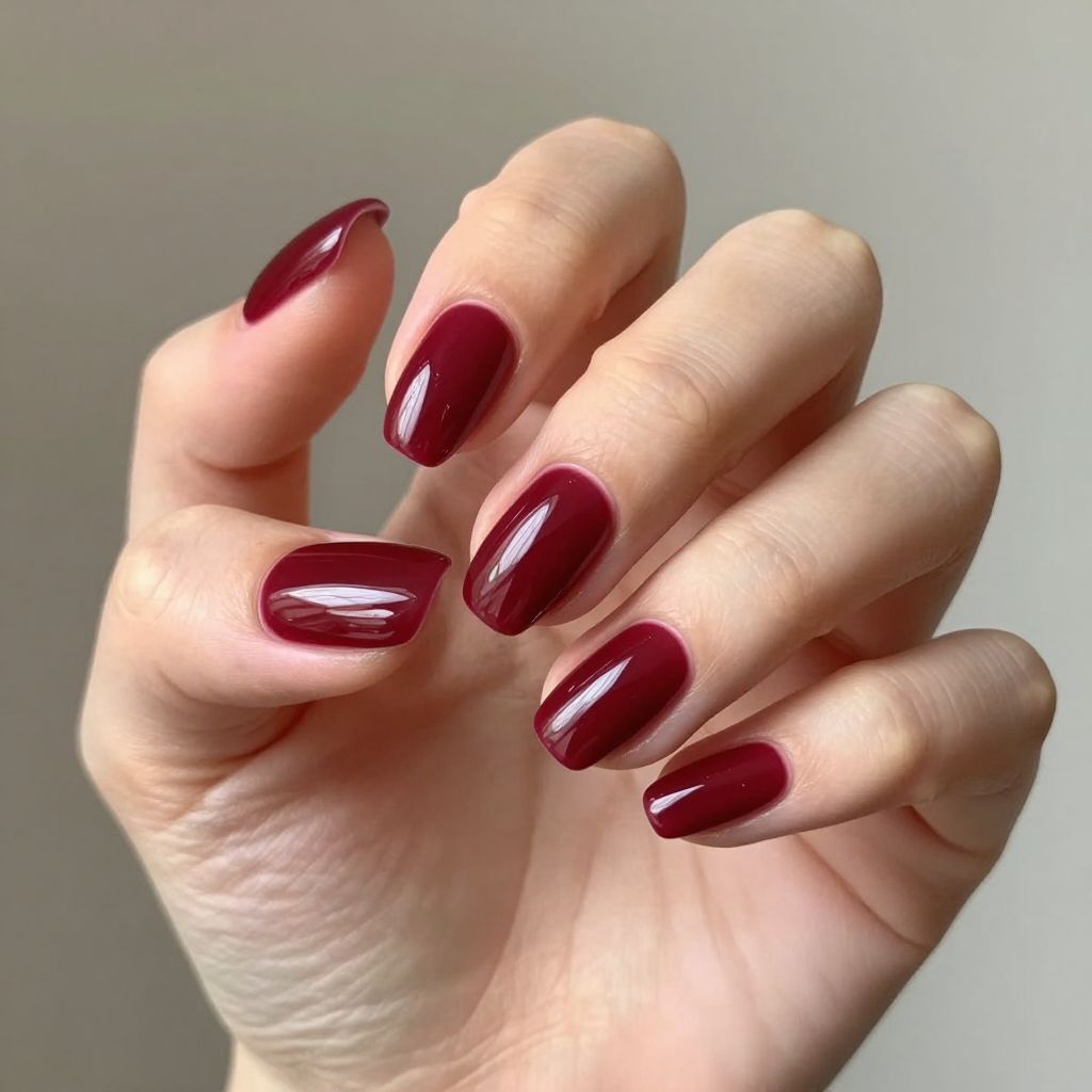 Dark Red nail idea 1