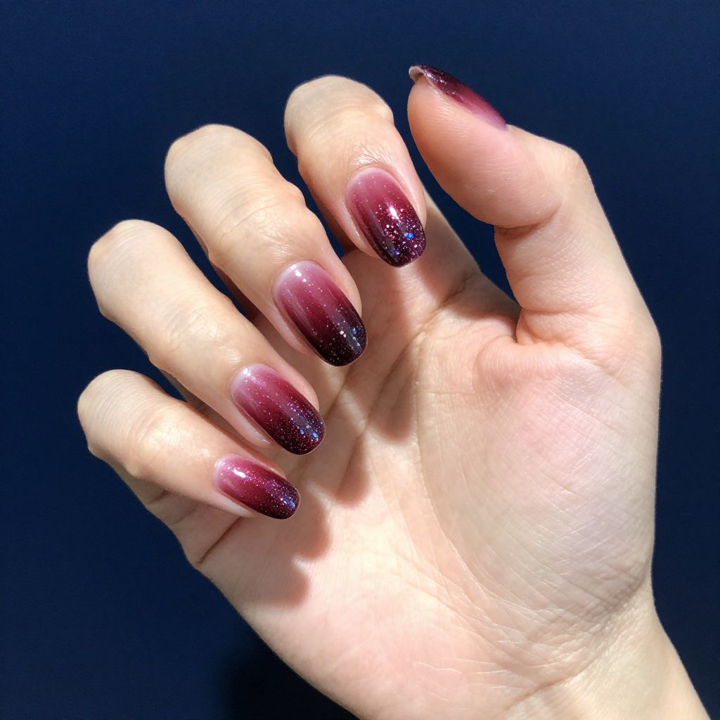 Dark Red nail idea 10