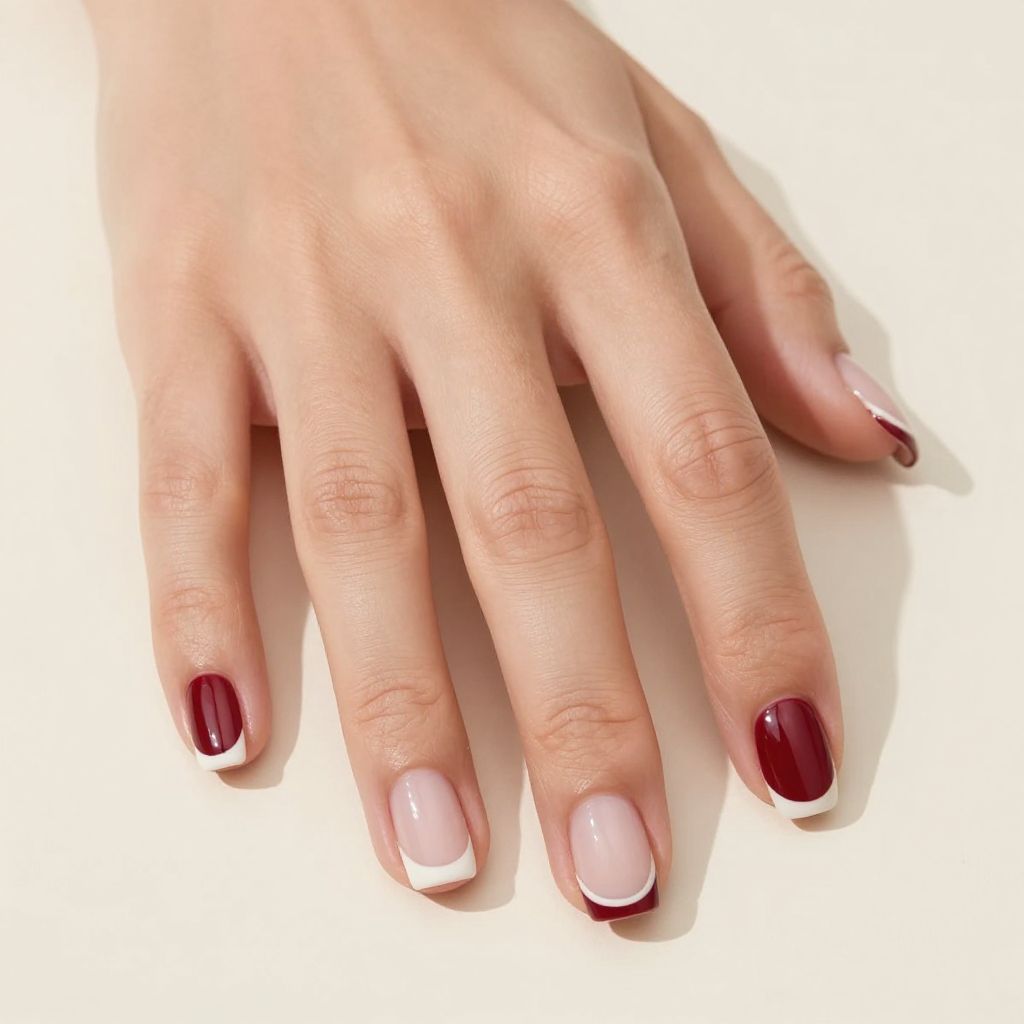 Dark Red nail idea 11