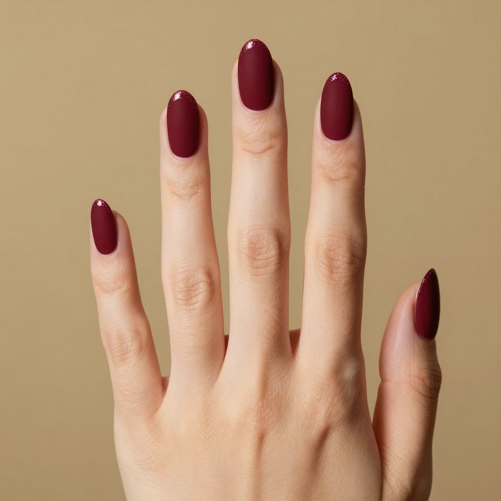 Dark Red nail idea 12