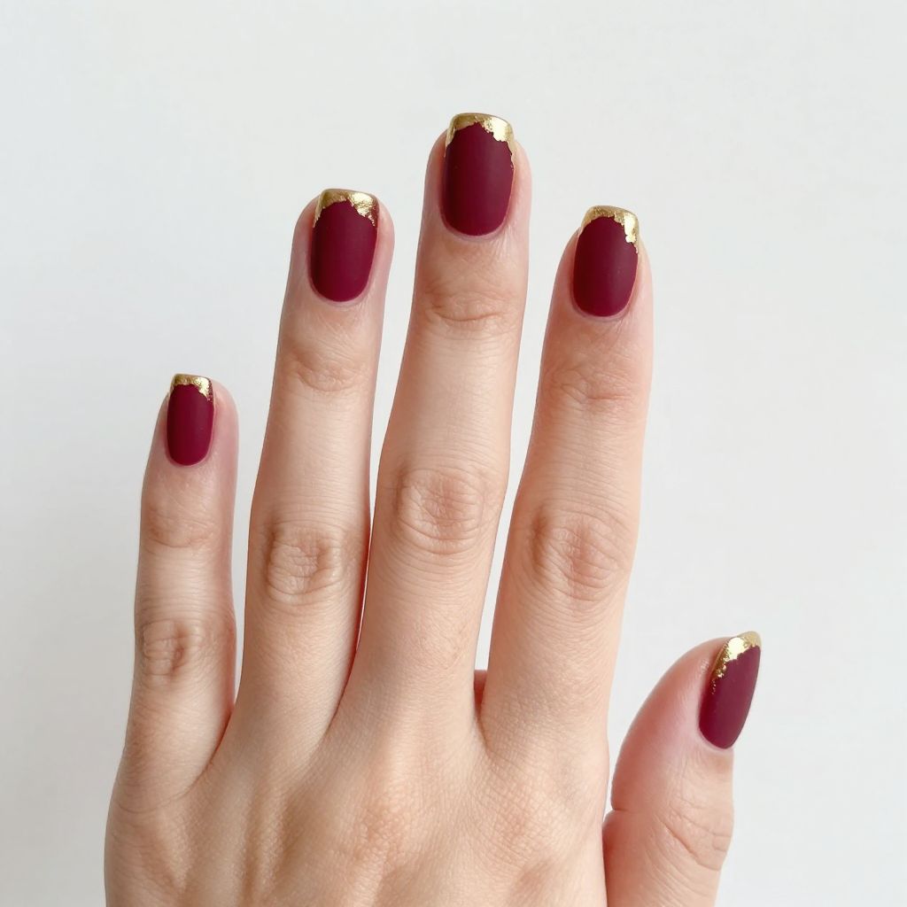 Dark Red nail idea 2
