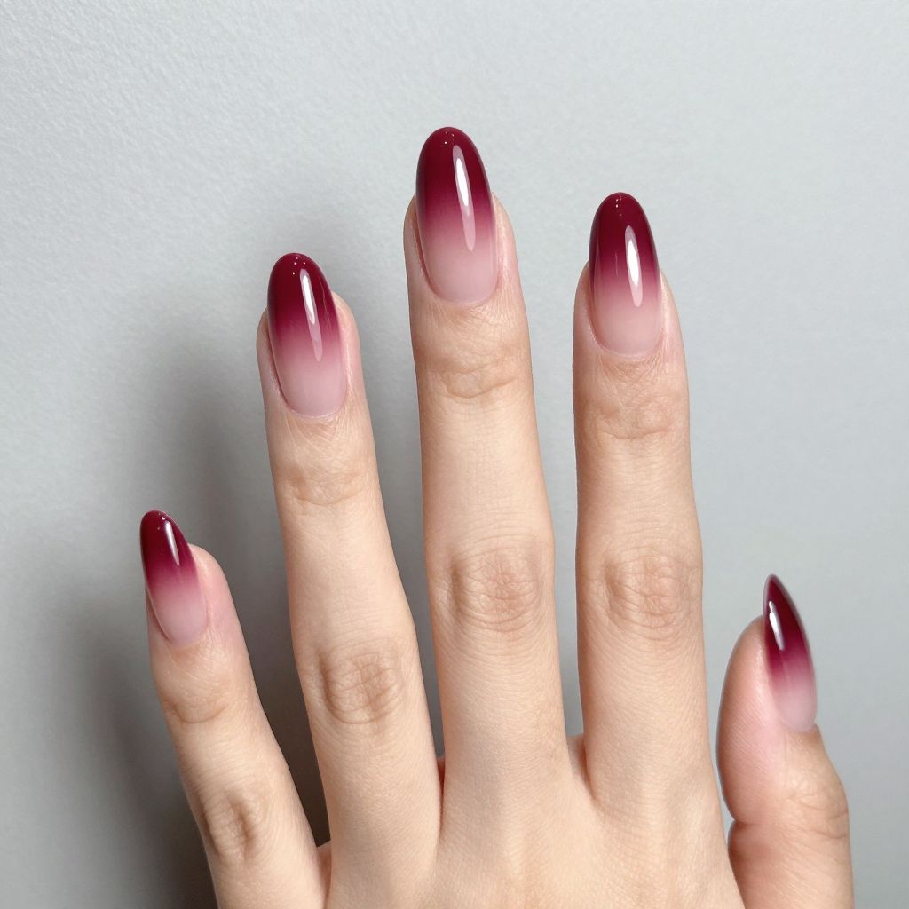 Dark Red nail idea 3