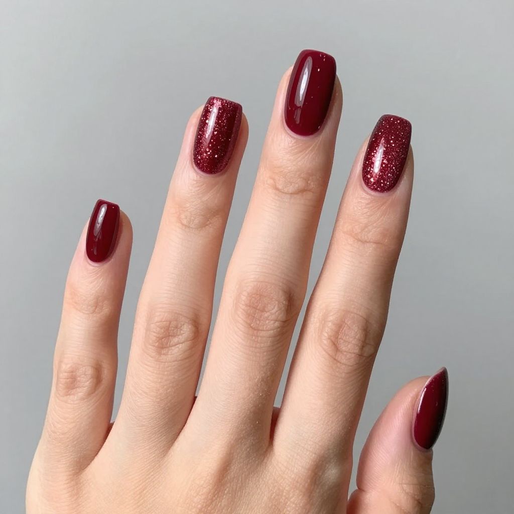 Dark Red nail idea 8