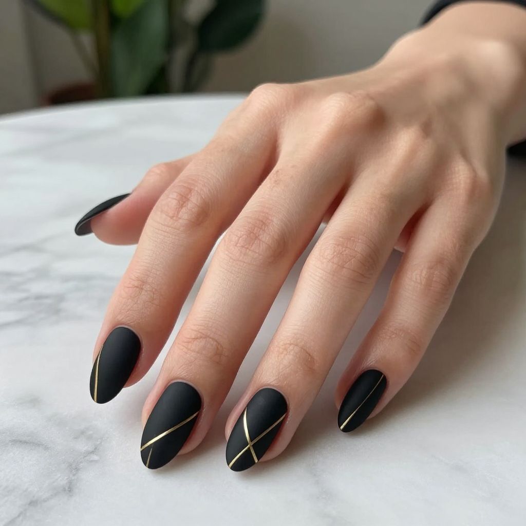 Black nails idea 1