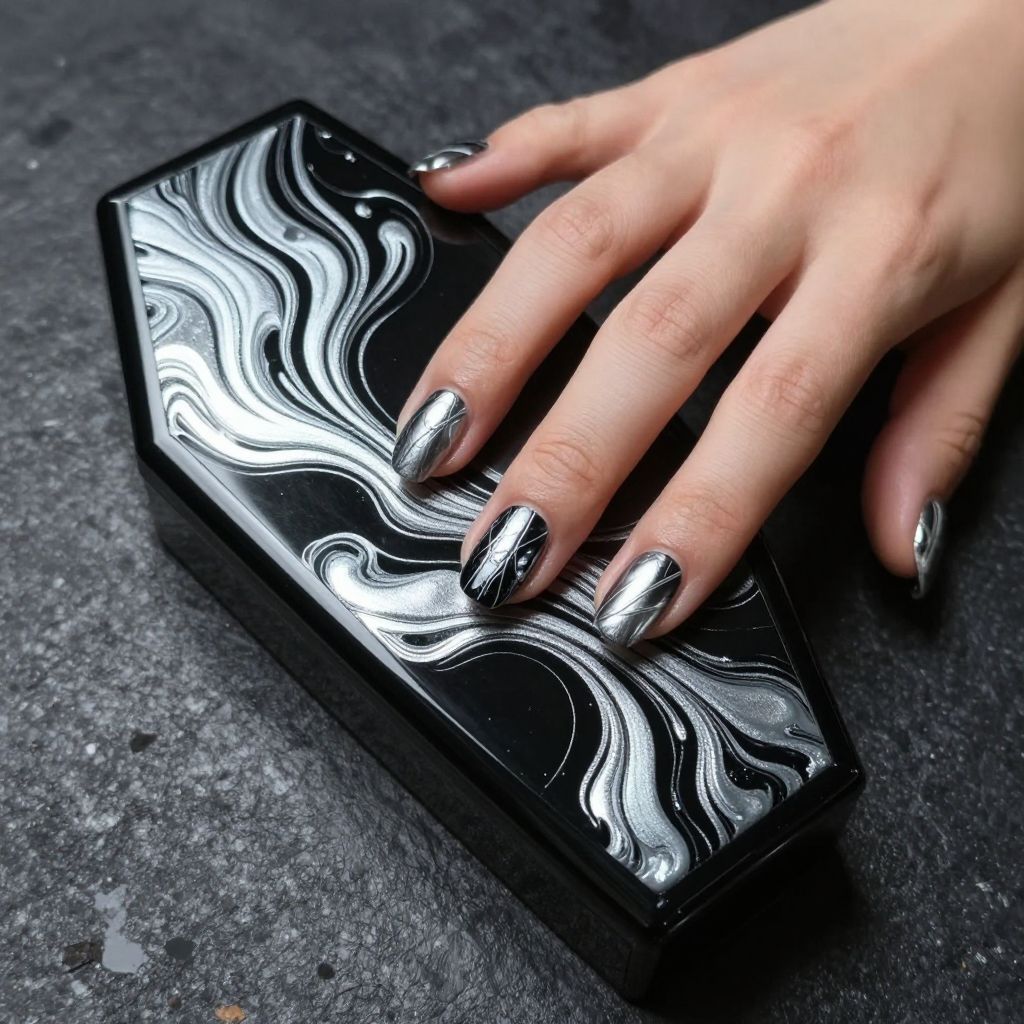 Black nails idea 10