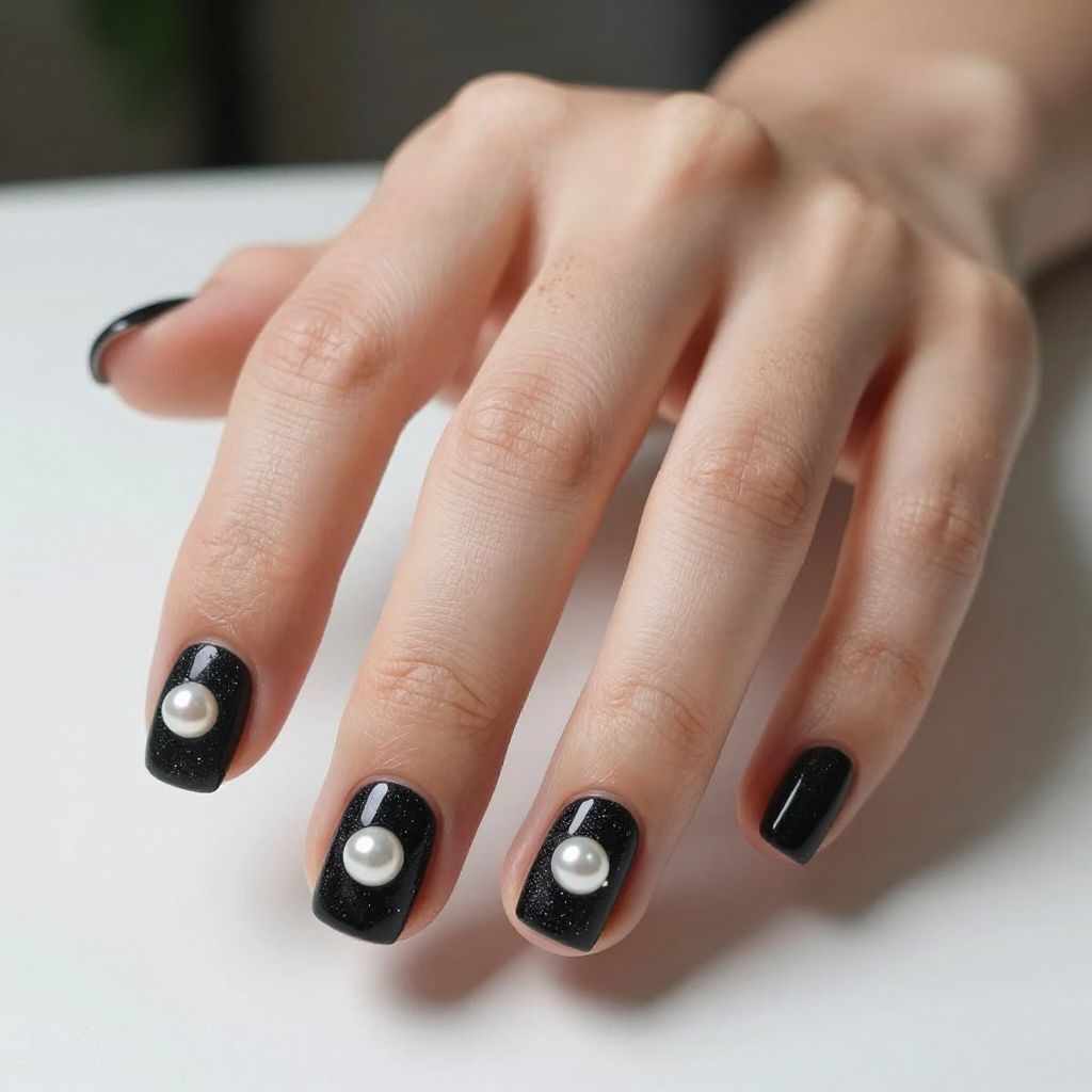 Black nails idea 12