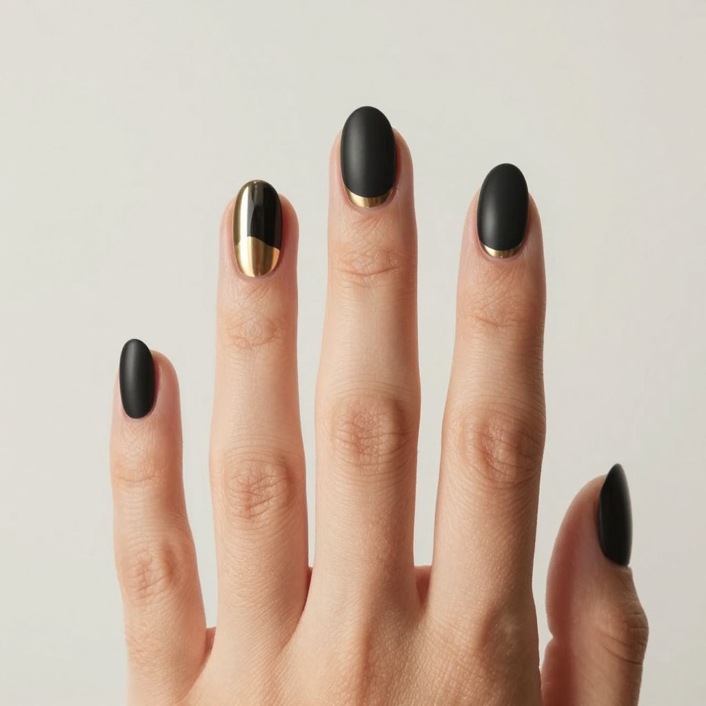 Black nails idea 14