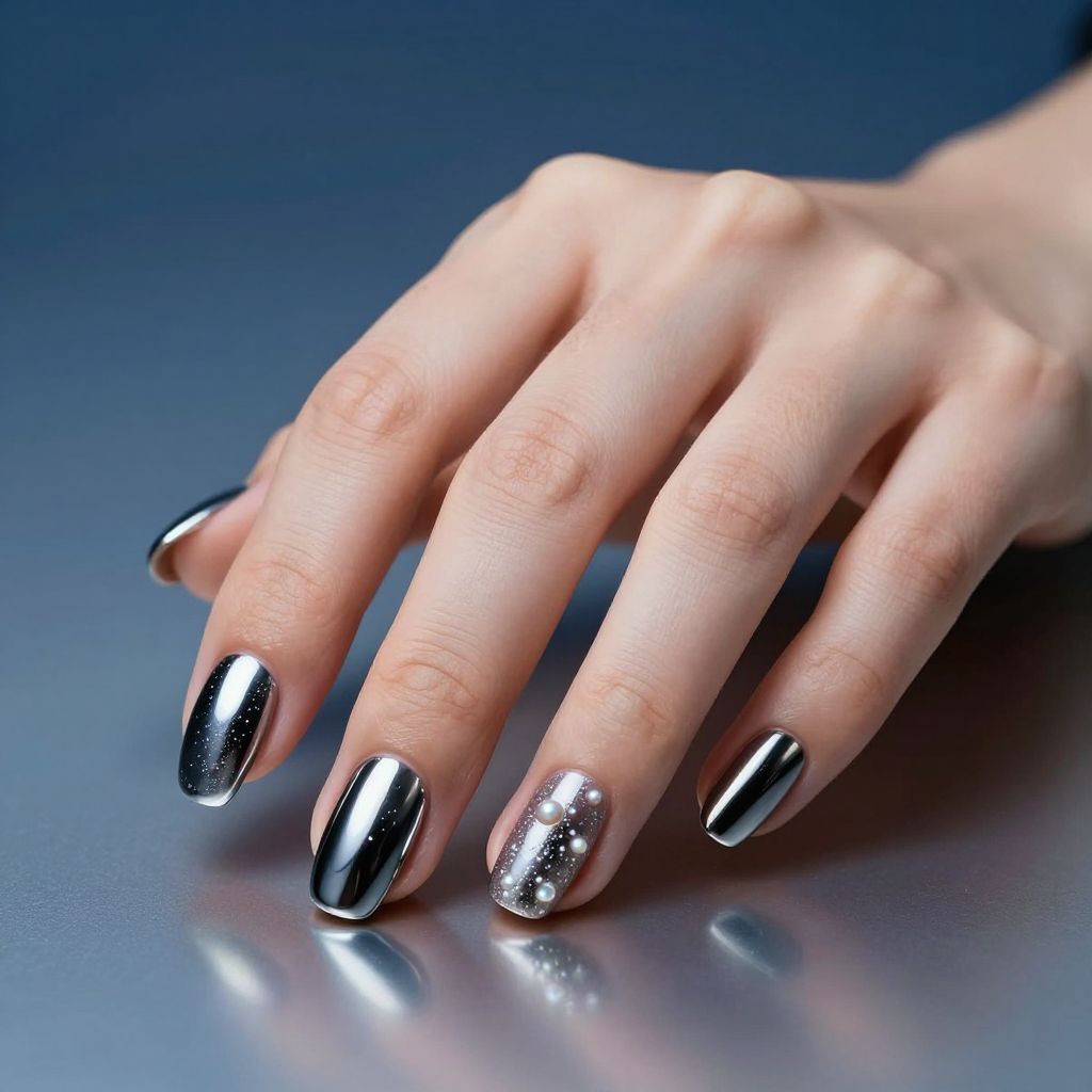 Black nails idea 2