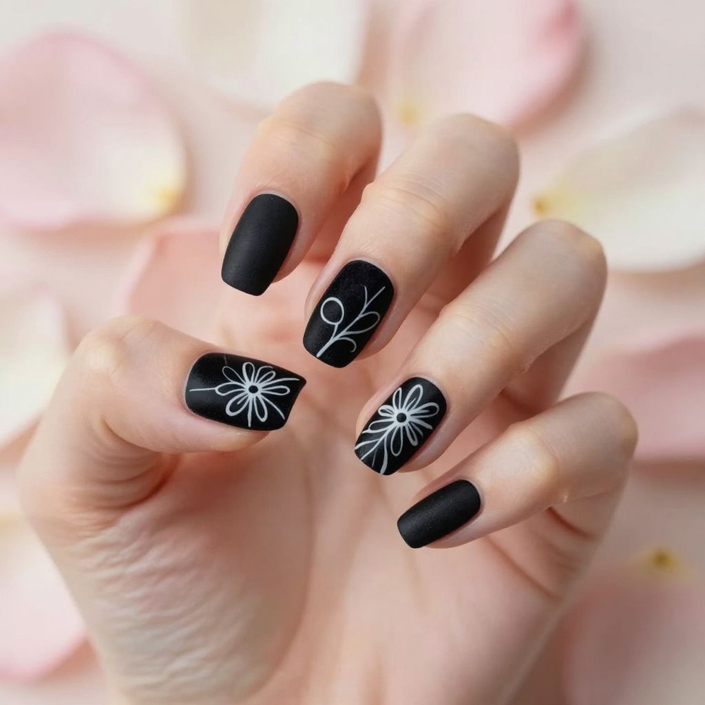 Black nails idea 3