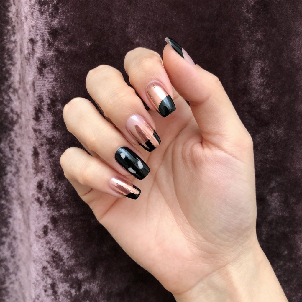 Black nails idea 4