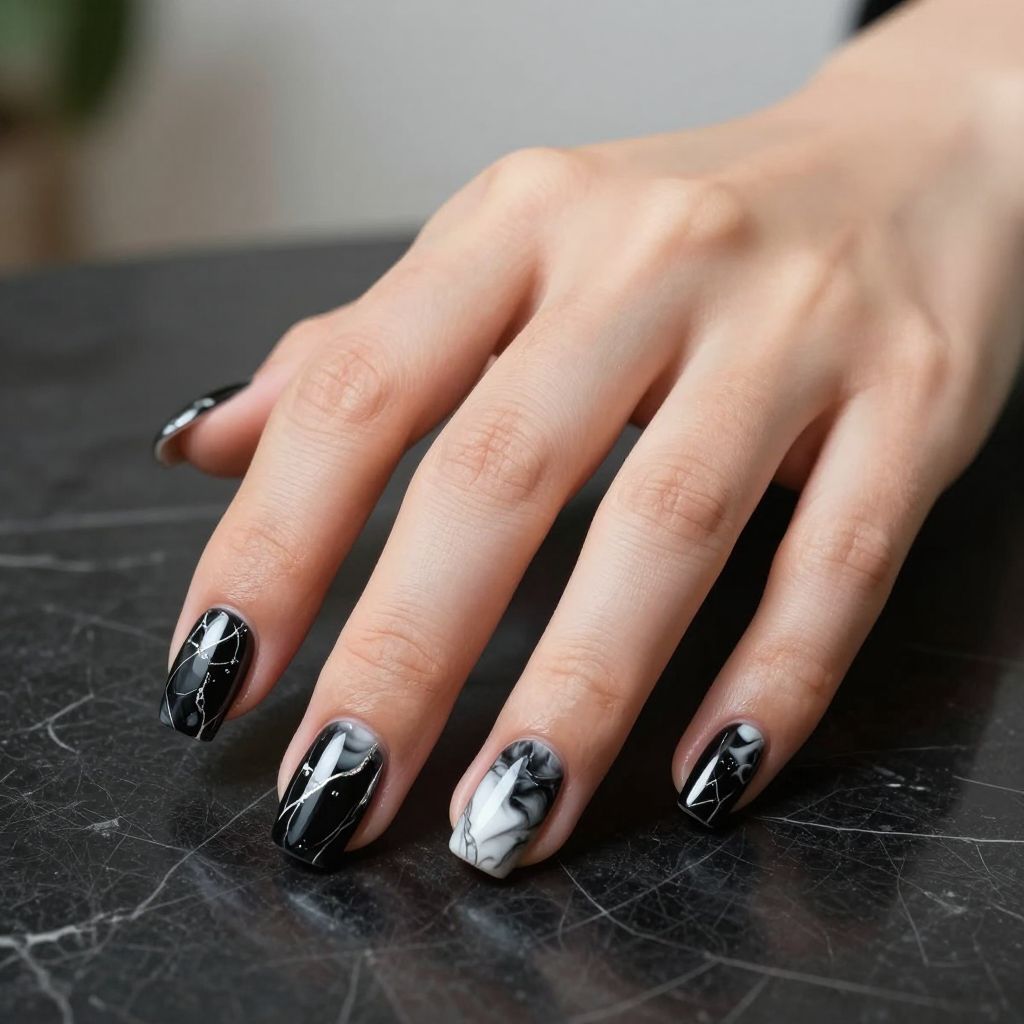 Black nails idea 5