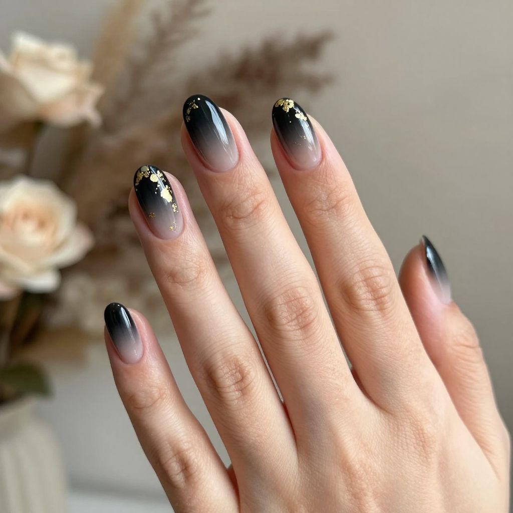 Black nails idea 7