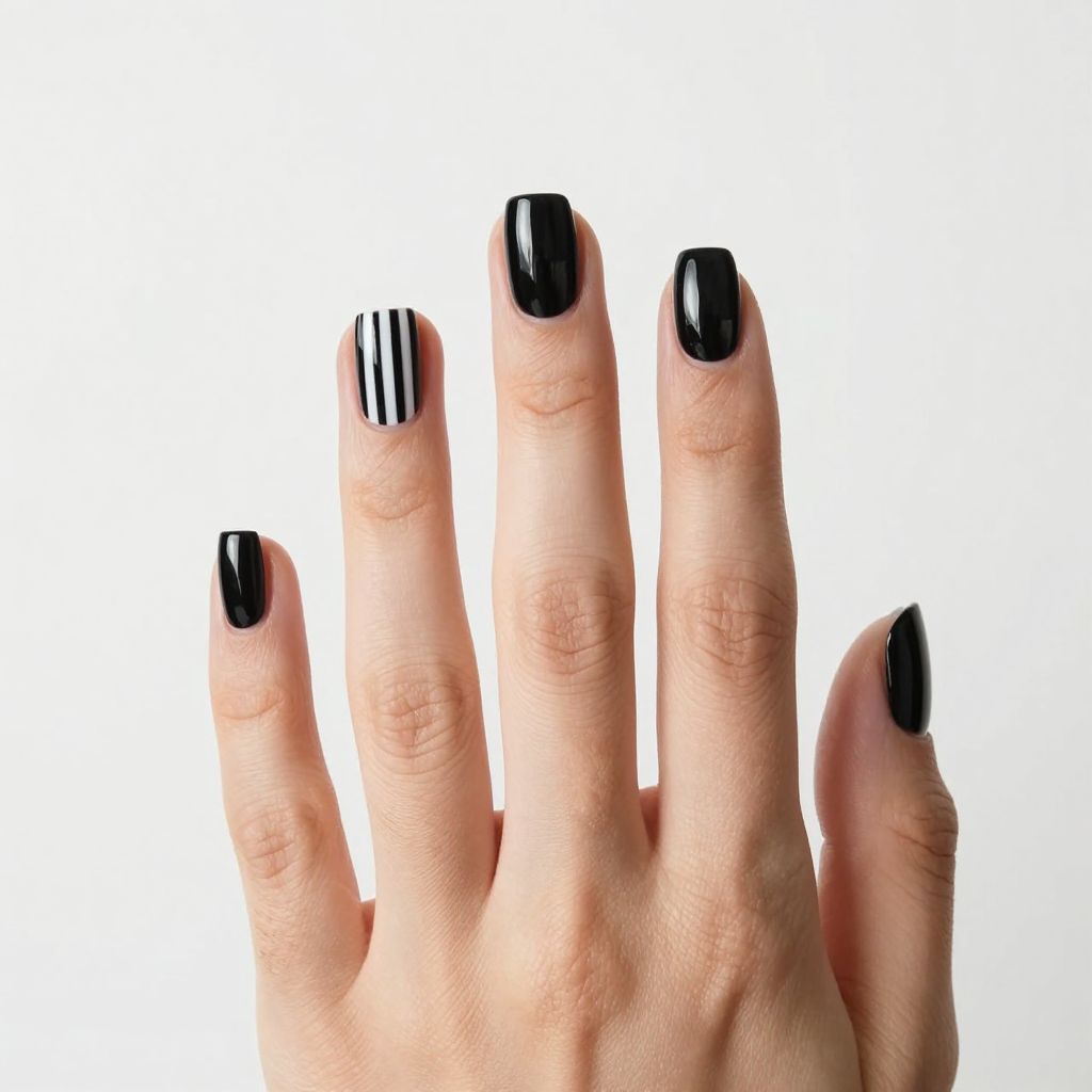 Black nails idea 8