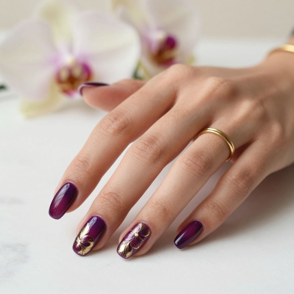 Orchid Elegance with Metallic Accents