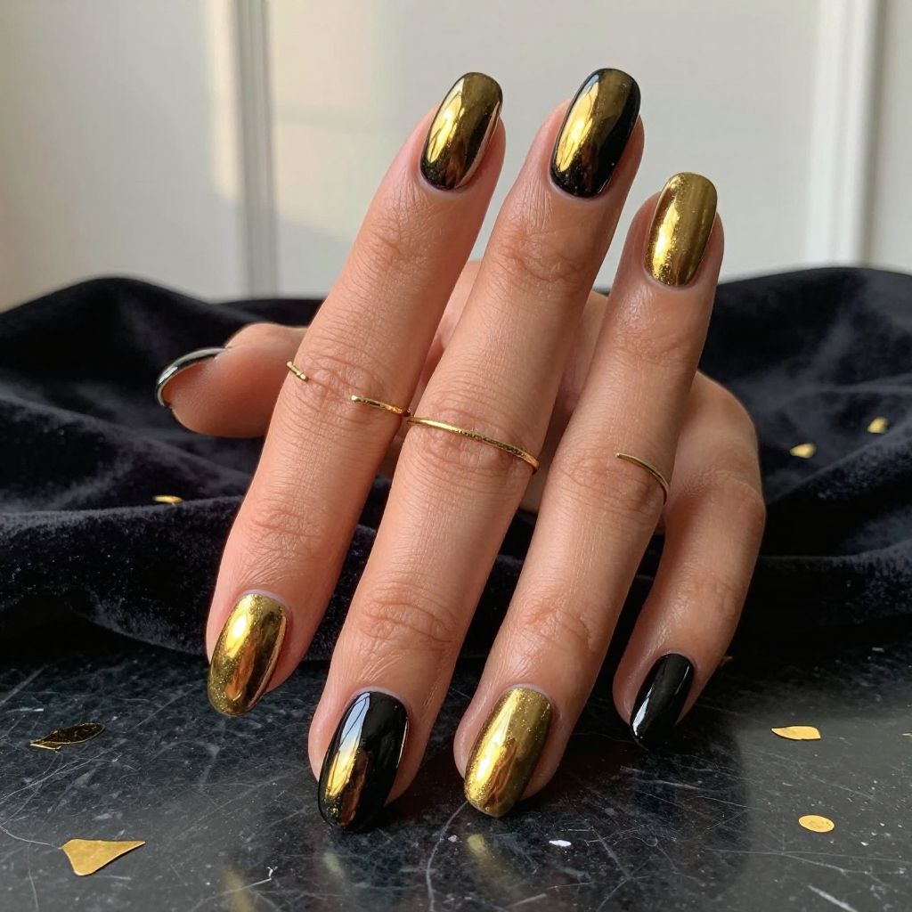 Solid Gold Mirror Nails